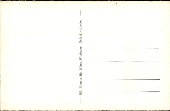 Postcard Friesland Netherlands, German-Dutch border, car, cyclist
