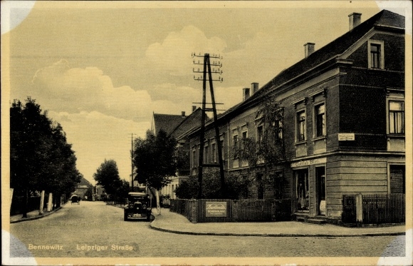 Postcard Bennewitz Sachsen, Leipziger Strasse
