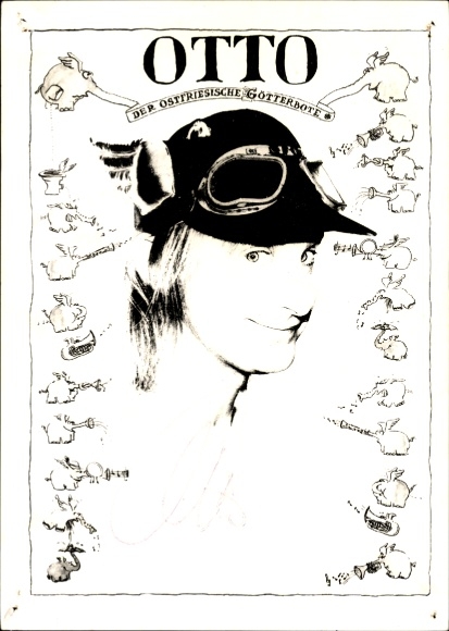 Autograph card Otto Waalkes, Otto the East Frisian messenger of the gods, Ottifanten, autograph