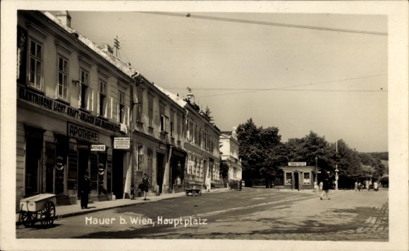 Postcard Wien 23 Liesing Mauer, Hauptplatz, Pharmacy