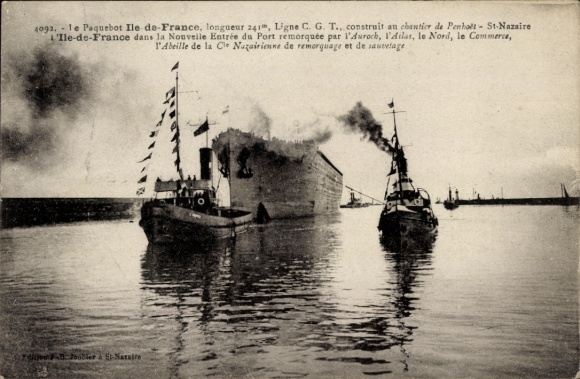 PC Le Paquebot Ile de France, Entree du Port, French Line