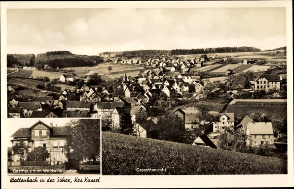 PC Wattenbach Söhrewald in Hesse, general view, inn at the Waldschlösschen