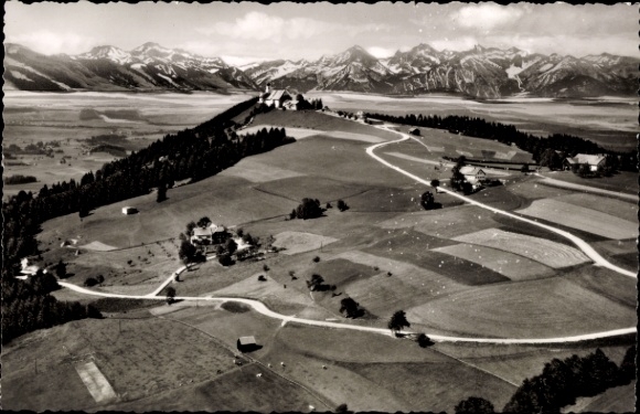 Postcard Hohenpeißenberg Peißenberg Upper Bavaria, aerial photograph