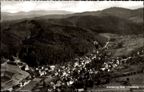 Postcard Diersburg Hohberg in the Black Forest Baden, aerial photograph