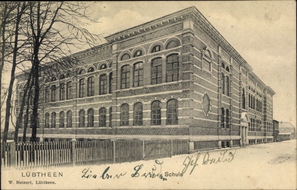 Postcard Lübtheen in Mecklenburg, school