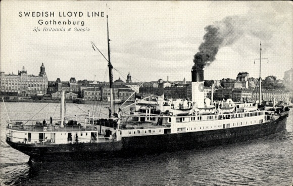 Ak Göteborg, stoomschip, Zweedse Lloyd Line, SS Britannia & Suecia