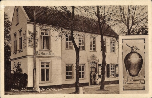 Postcard Jever in Oldenburg Friesland, regular haunt of the faithful, restaurant