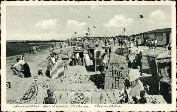 Postcard North Sea resort Duhnen Cuxhaven, beach life