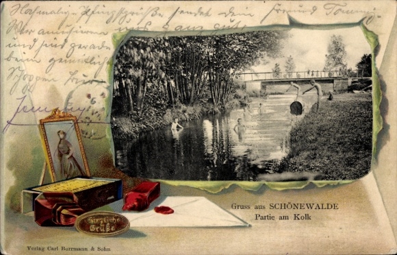 Embossed Passepartout PC Schönewalde Brandenburg, at the Kolk