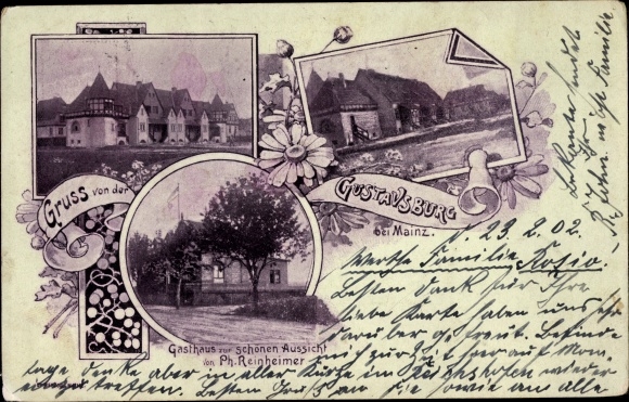 Chromo-Litho Gustavsburg am Rhein, inn with a beautiful view