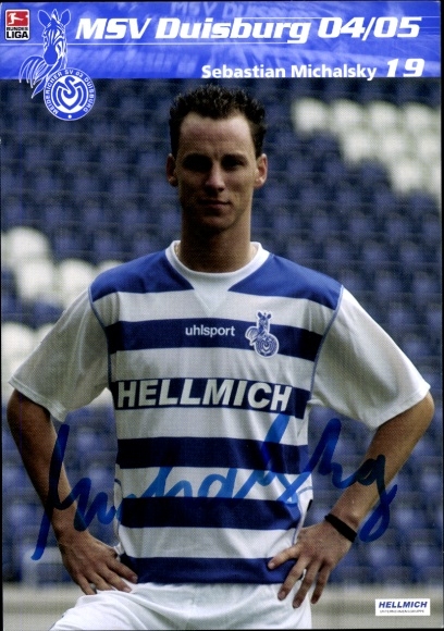 Autograph card footballer Sebastian Michalsky, MSV Duisburg, autograph
