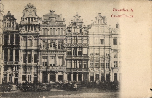 Ak Bruxelles Brüssel, Bruxelles, le, GRAND'PLACE,  Gebäude, keine Persönlichkeiten, schwarz-weiß