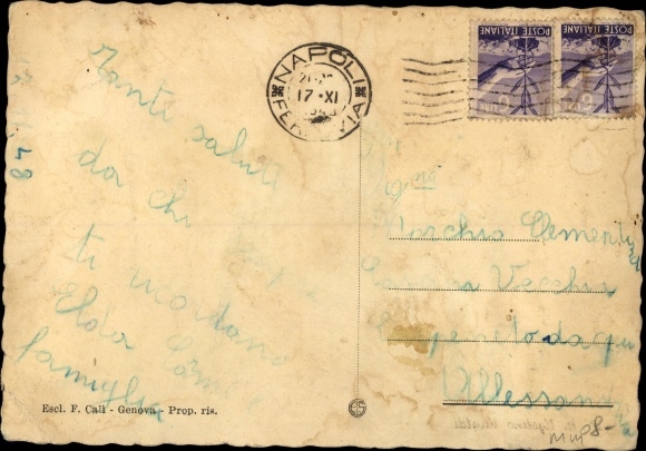 Postcard MN Ugolino Vivaldi, passenger steamer Italia Navigation Company