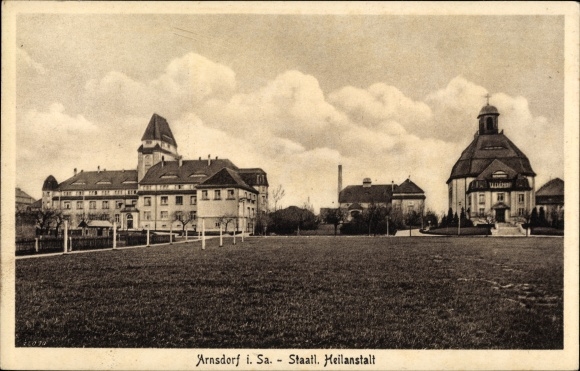 Ak Arnsdorf in Sachsen, Staatliche Heilanstalt