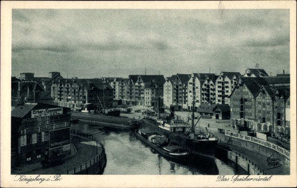 Ak Kaliningrad Königsberg Ostpreußen, Das Speicherviertel, Geschäft Erber & Eppenstein