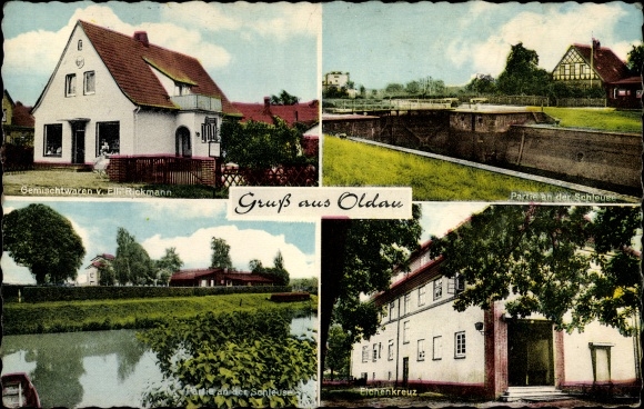 PC Oldau Hambuehren in Lower Saxony, lock, oak cross, general store