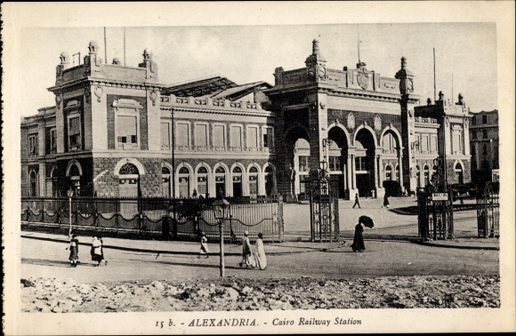 Postcard Alexandria Egypt, Cairo Railway Station