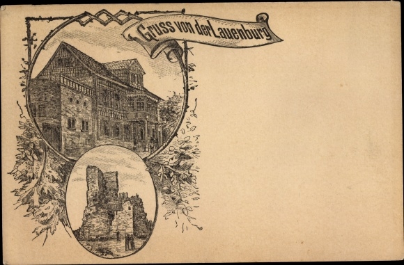 Postal stationery Chromo-Litho Stecklenberg Thale in the Harz Mountains, Lauenburg