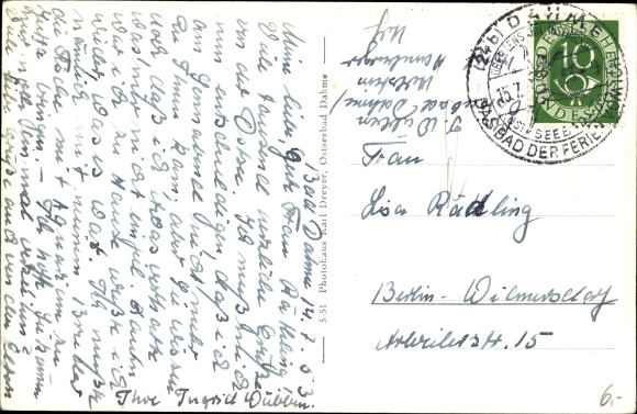 Postcard Baltic resort Dahme in Holstein, hotel complex