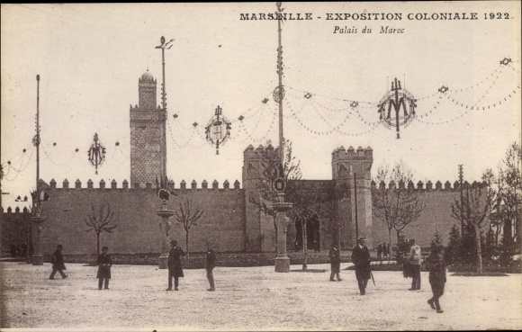 Postcard Marseille Bouches du Rhône, Colonial Exhibition 1922, Palace of Morocco