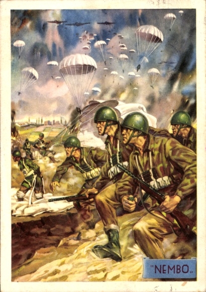 Künstler Ak Italienische Armee, 183. Regiment Nembo, Fallschirmjäger