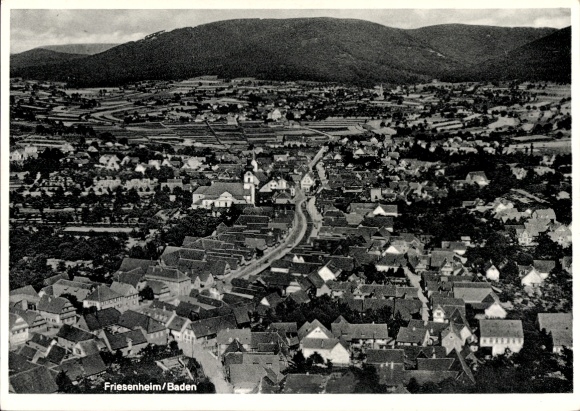 Ak Friesenheim in Baden, Fliegeraufnahme