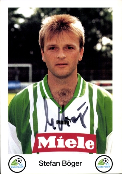 Autogrammkarte Fußballer Stefan Böger, FC Gütersloh, Autogramm