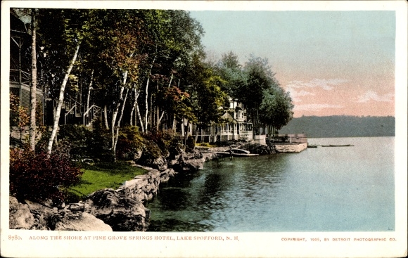 Ak New Hampshire USA, langs de kust, Pine Grove Springs Hotel, Lake Spofford