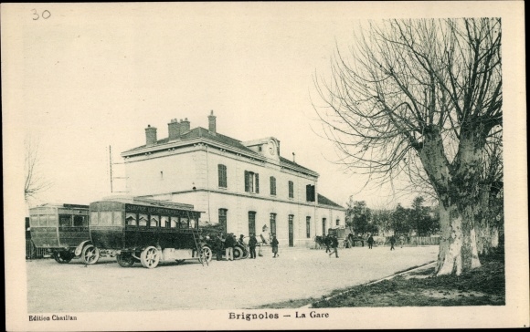 Postcard Brignoles Var, The Train Station
