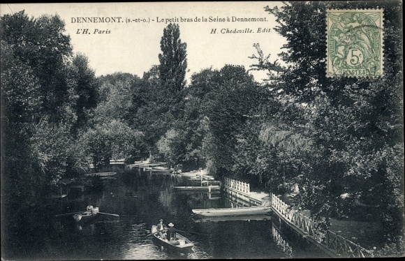 Postcard Dennemont Yvelines, The small arm of the Seine