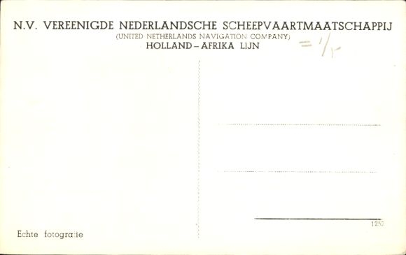 Postcard MS Oranjefontein, Holland West Africa Lijn, HWAL, steamer