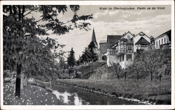 Postcard Wiehl in the Oberberg district, lot at the Wiehl, settlement