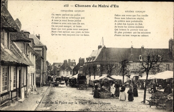 Postcard Eu Seine Maritime, A corner of the fair at Place Saint Jacques