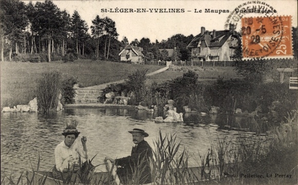 PC Saint Léger en Yvelines, Maupas, Vue generale, couple in boat