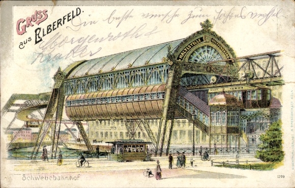 Chromo-Litho Elberfeld Wuppertal, Suspension Railway Station