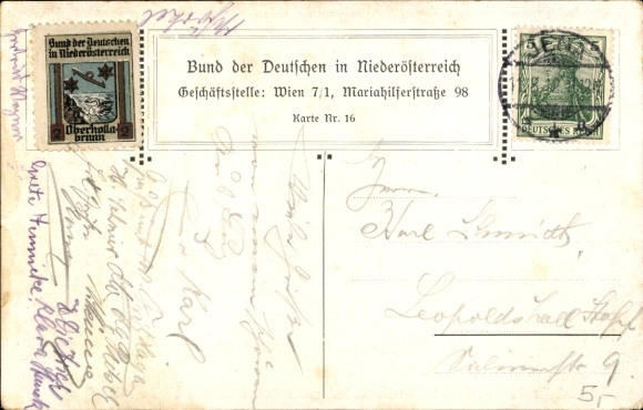 Artist Postcard Welzl, T., League of Germans in Lower Austria, Knight