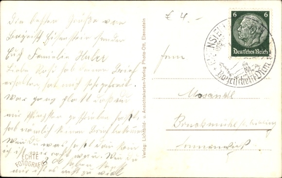 Postcard Bayerisch Eisenstein in the Regen district of Lower Bavaria, lot in town