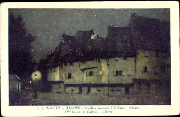 Artist Postcard Hansi, Jean Jacques Waltz, Colmar Colmar Alsace Haut Rhin, Vieilles maisons