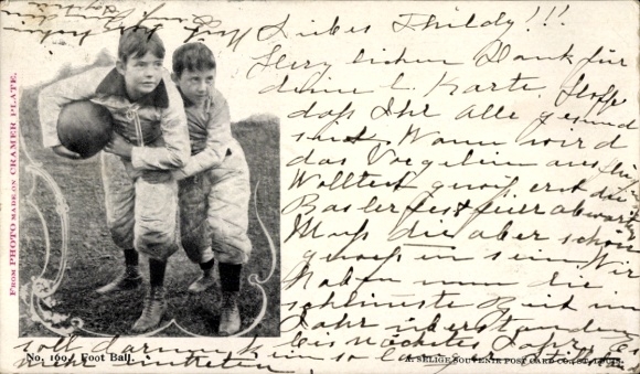 Postcard Children playing football