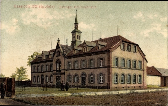 Ak Haßloch in de wijk Bad Dürkheim, zicht op het evangelische reddingshuis