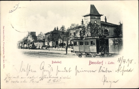 Ak Bénestroff Bensdorf Lothringen Moselle, Bahnhof