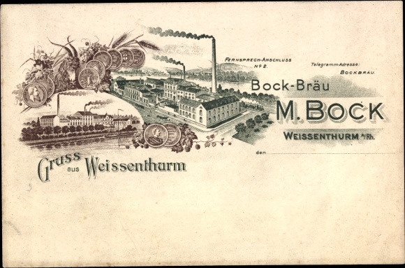 Chromo-Litho Weißenthurm am Rhein, Bock-Bräu brewery