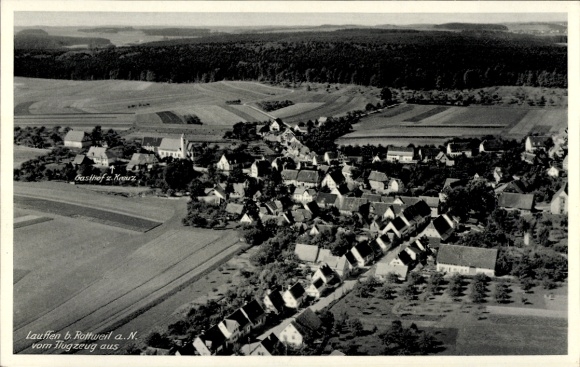 Postcard Lauffen am Neckar, aerial photograph