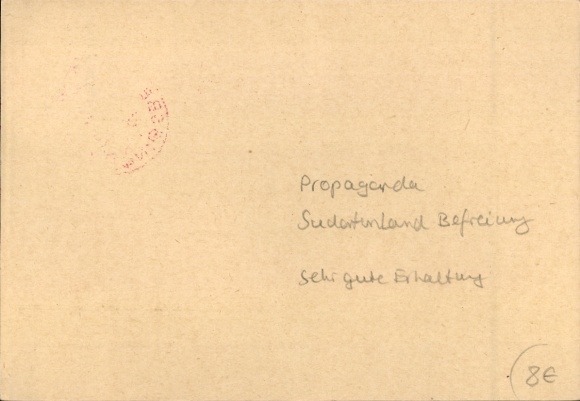 PC stamp Königsberg Eger 1938, Heil Hitler, Liberated by German troops, Sudetenland liberation