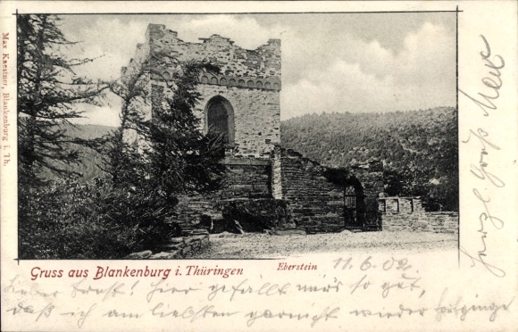 Ak Bad Blankenburg in Thüringen, Ruine Eberstein