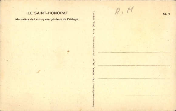 Postcard Ile Saint Honorat Alpes Maritimes, Monastere de Lerins, L'abbaye