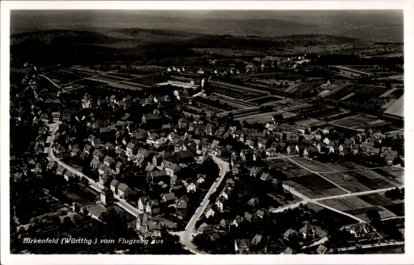 Postcard Birkenfeld in Württemberg, aerial photograph