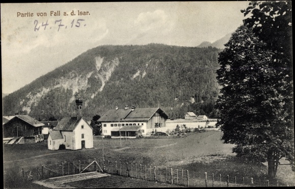 Postcard Fall Lenggries Upper Bavaria, local section, chapel