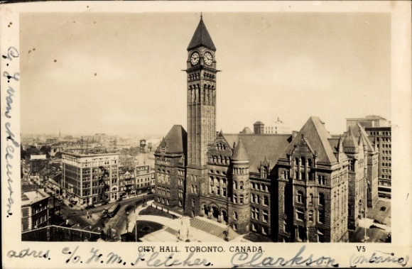 Postcard Toronto Ontario Canada, City Hall Clock Tower, City View, Architecture