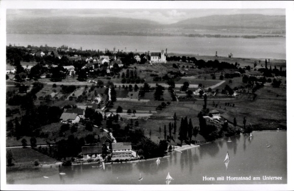 Ak Horn Gaienhofen aan het Bodenmeer, Hornstaad, luchtfoto